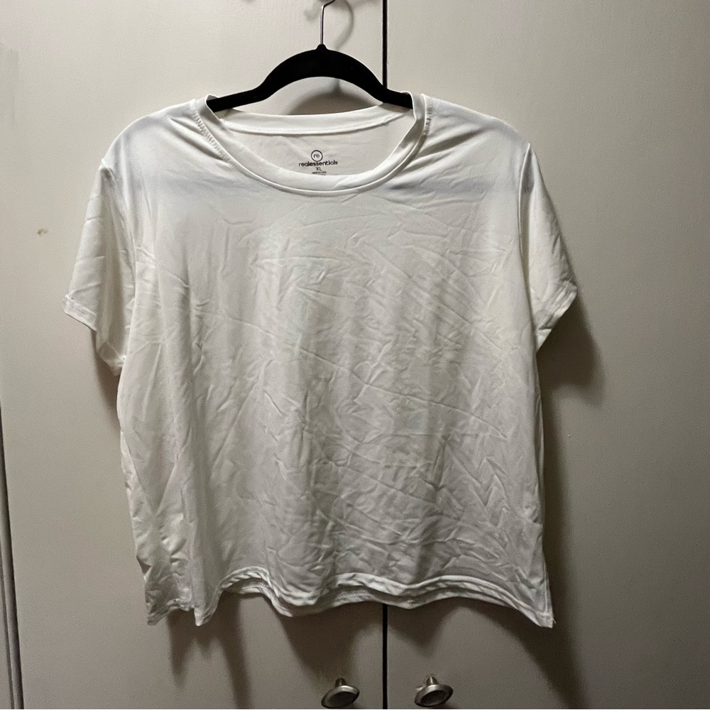 Essentials White Boxy Short Sleeve Tee